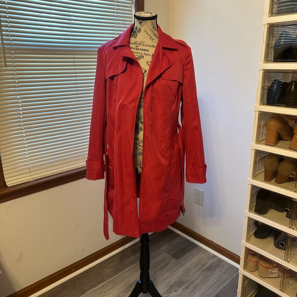 Roz & Ali hot pink lightweight rain coat Small